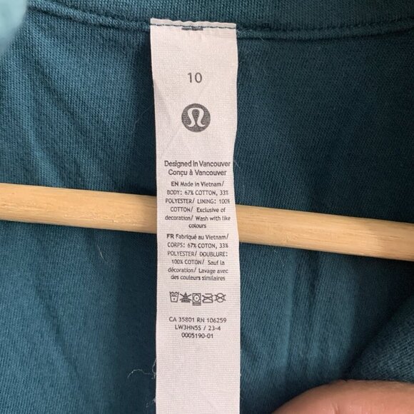 Lululemon Jacket Womens 10 Storm Teal Corduroy Full Zip Scuba Track Velvet Cord - Picture 7 of 12